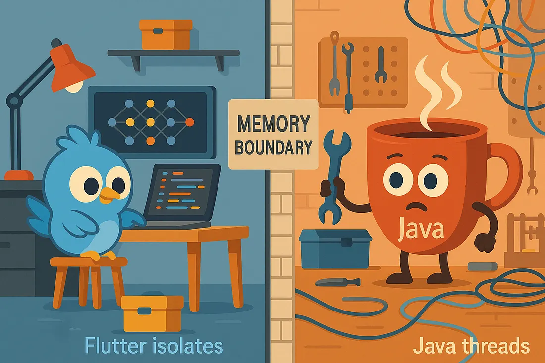 Dart Isolates vs Java Threads: Why Only Top-Level or Static Functions Work in Dart’s Multithreading Model